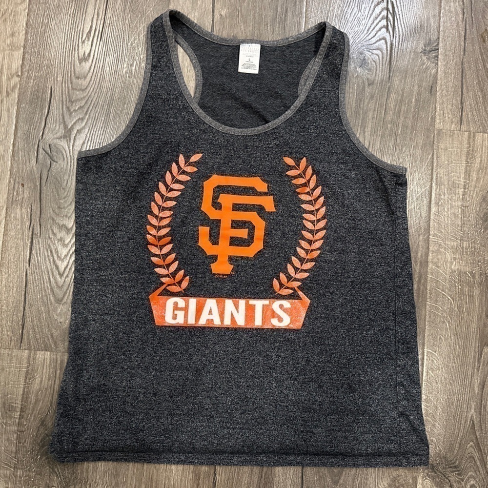 MLB San Francisco SF Giants Women's Size Large Gray Tank Top Glitter Genuine MLB